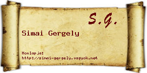 Simai Gergely névjegykártya